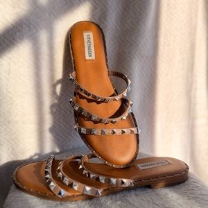 Steve Madden Brown Studded Sandals